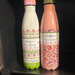 Cath Kidston Pink and Cream Floral Water Bottle Duo